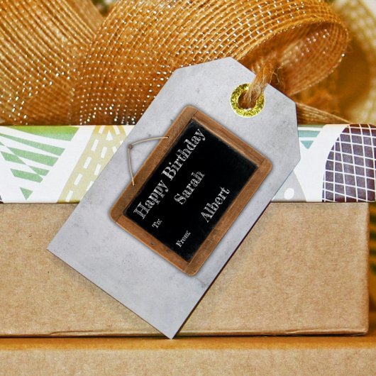 ヴィンテージブラックチョークボードユニークスクール誕生日 ギフトタグ