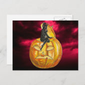 ヴィンテージブラックデビルオンジャック・オランタン ポストカード (正面/裏面)