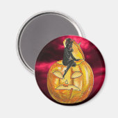 ヴィンテージブラックデビルオンジャック・オランタン マグネット (正面/裏面)