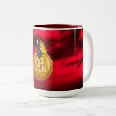 ヴィンテージブラックデビルオンジャックO'ランタン&レッドクラウド ツートーンマグカップ (正面右)