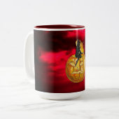 ヴィンテージブラックデビルオンジャックO'ランタン&レッドクラウド ツートーンマグカップ (正面左)