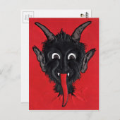 ヴィンテージブラックデビル顔 ポストカード (正面/裏面)