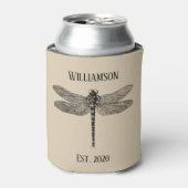 ヴィンテージブラックドラゴンフライモノグラム 缶クーラー (缶正面)