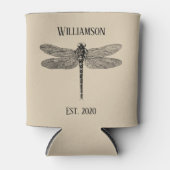 ヴィンテージブラックドラゴンフライモノグラム 缶クーラー (正面)