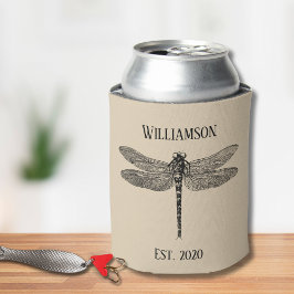 ヴィンテージブラックドラゴンフライモノグラム 缶クーラー