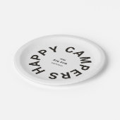 ヴィンテージブラックハッピーキャンパーズキャンピングトリップカスタム ペーパープレート (アングル)