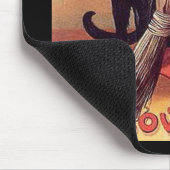 ヴィンテージブラックハロウィーンキャット マウスパッド (コーナー)