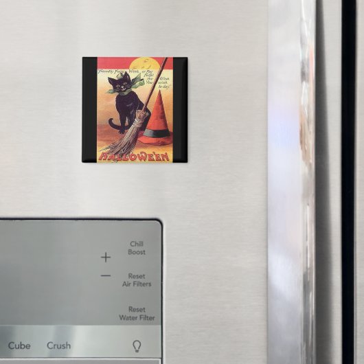 ヴィンテージブラックハロウィーンキャット マグネット (インサイチュ (冷蔵庫))