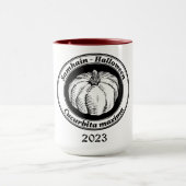 ヴィンテージブラックハロウィーンパンプキンインクアート マグカップ (中央)