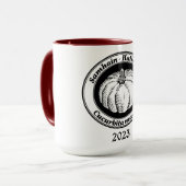 ヴィンテージブラックハロウィーンパンプキンインクアート マグカップ (正面左)