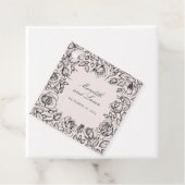 ヴィンテージブラックバラスケッチ結婚式の引き出物 フェイバータグ (インサイチュ)