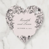 ヴィンテージブラックバラスケッチ結婚式の引き出物 フェイバータグ (裏面)