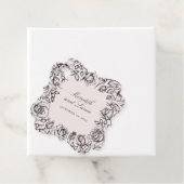 ヴィンテージブラックバラスケッチ結婚式の引き出物 フェイバータグ (インサイチュ)