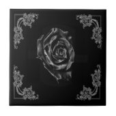ヴィンテージブラックバラタイル タイル (正面)