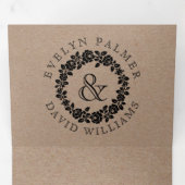 ヴィンテージブラックバラリースクラフト結婚ダンボール 三つ折り招待状 (内部最初)