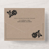 ヴィンテージブラックバラリースクラフト結婚紙 オールインワン招待状 (裏面)