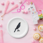 ヴィンテージブラックバードクロウイラストレーション ペーパープレート (パーティー)