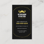 ヴィンテージブラックバーバーショップヘアドレッサー美容師 名刺 (裏面)