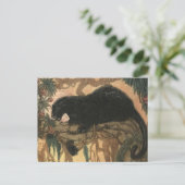 ヴィンテージブラックパンサーキャット ポストカード (スタンド正面)