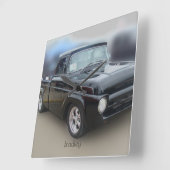 ヴィンテージブラックピックアップ スクエア壁時計 (傾斜)