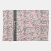 ヴィンテージブラックピンクトイレデジュエリー キッチンタオル (横)