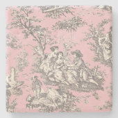 ヴィンテージブラックピンクトイレデジュエリー ストーンコースター (正面)