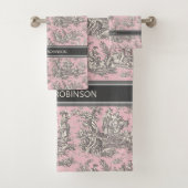 ヴィンテージブラックピンクトイレデジュエリー バスタオルセット (インサイチュ)