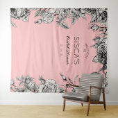 ヴィンテージブラックピンクブライダルシャワー背景フォト タペストリー (インサイチュ(横))