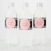 ヴィンテージブラックピンクブライダルシャワー ペットボトルラベル (ボトル)