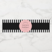 ヴィンテージブラックピンクブライダルシャワー ペットボトルラベル (シングルラベル)