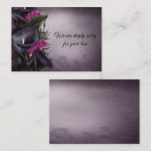 ヴィンテージブラックフラワーのお見舞いカード ノートカード (正面/裏面)