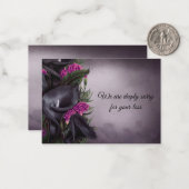 ヴィンテージブラックフラワーのお見舞いカード ノートカード (正面/裏面インサイチュ)