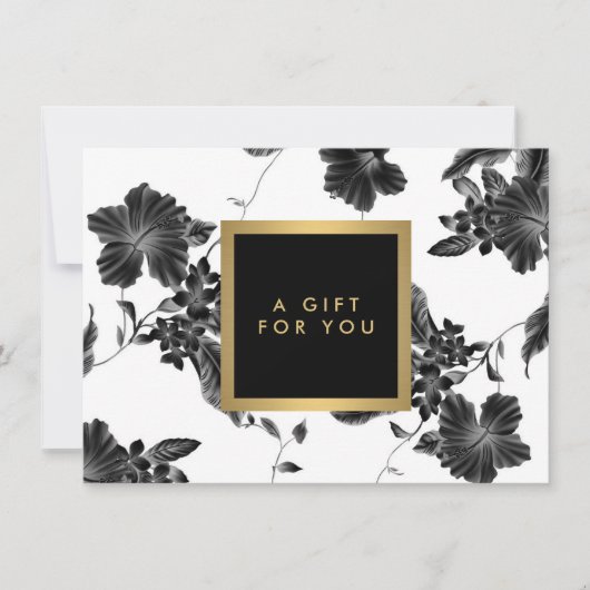 ヴィンテージブラックフラワーパターンギフト券 (正面)