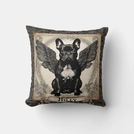 ヴィンテージブラックフランスのブルドパーソナライズされた クッション