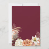 ヴィンテージブラックフローラウェディングレセプションカード 招待状 (裏面)