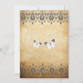 ヴィンテージブラックフローラバタフライスウィート16 招待状 (裏面)