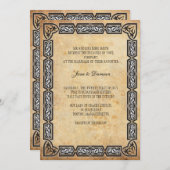 ヴィンテージブラックフローラフレーム結婚式招待状 招待状 (正面/裏面)