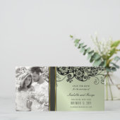 ヴィンテージブラックフローラペイズリー旋回エレガント写真 セーブザデート (スタンド正面)