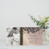 ヴィンテージブラックフローラペイズリー旋回エレガント写真 セーブザデート (スタンド正面)