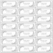 ヴィンテージブラックフローララインアートゲストアドレス シール (正面)