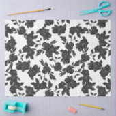 ヴィンテージブラックフローラ切り離し 薄葉紙 (クラフト)