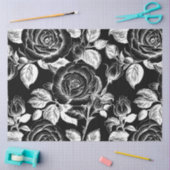 ヴィンテージブラックフローラ切り離し 薄葉紙 (クラフト)