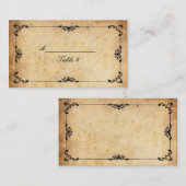 ヴィンテージブラックフローラ旋回テーブル座席表 プレイスカード (正面/裏面)