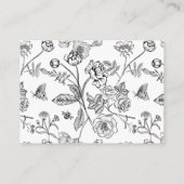 ヴィンテージブラックフローラ結婚の宿泊施設 エンクロージャーカード (裏面)