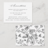 ヴィンテージブラックフローラ結婚の宿泊施設 エンクロージャーカード (正面/裏面)
