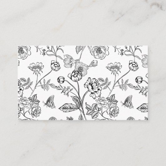 ヴィンテージブラックフローラAギフト結婚の エンクロージャーカード (裏面)