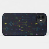 ヴィンテージブラックブルー白熱［赤熱］光を放つスケルトンシュガースカル Case-Mate iPhoneケース (裏面(横))