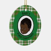 ヴィンテージブラックベビーの初めてのクリスマス セラミックオーナメント (右)