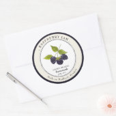 ヴィンテージブラックベリージャムジャムジャムキャニングラベル ラウンドシール (封筒)