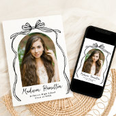 ヴィンテージブラックボウアーチ写真卒業 案内状